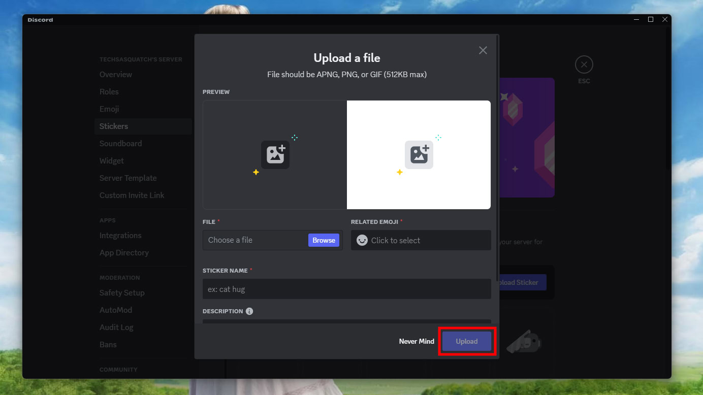 How to add stickers to a Discord server on desktop (3)