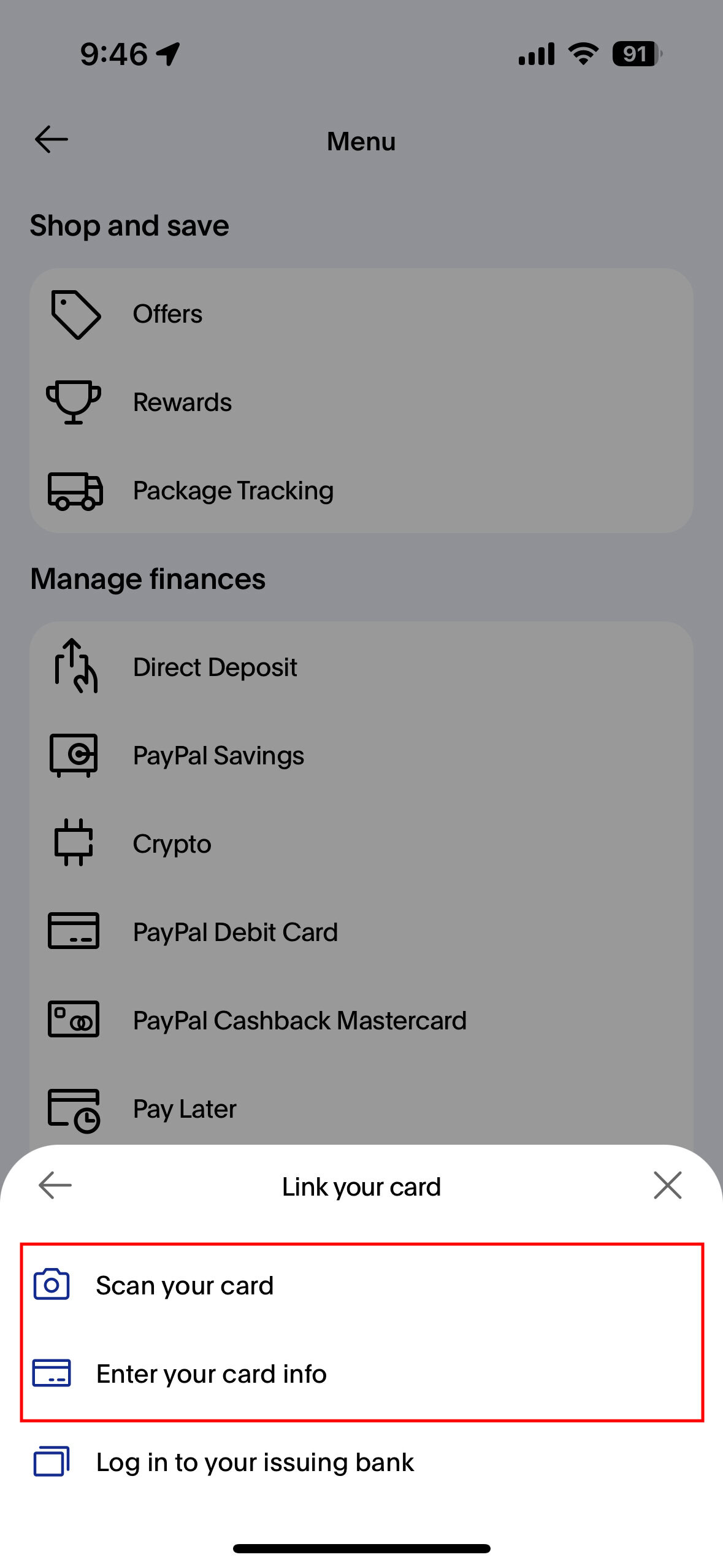 How to add your Cash App Cash Card to PayPal 4