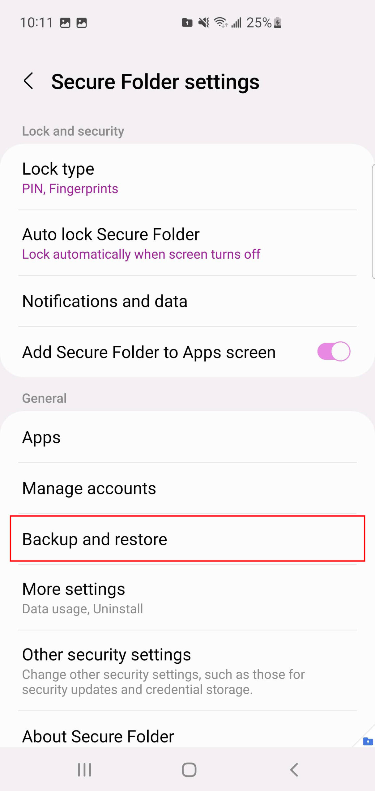 How to back up Samsung Secure Folder to your Samsung account (3)