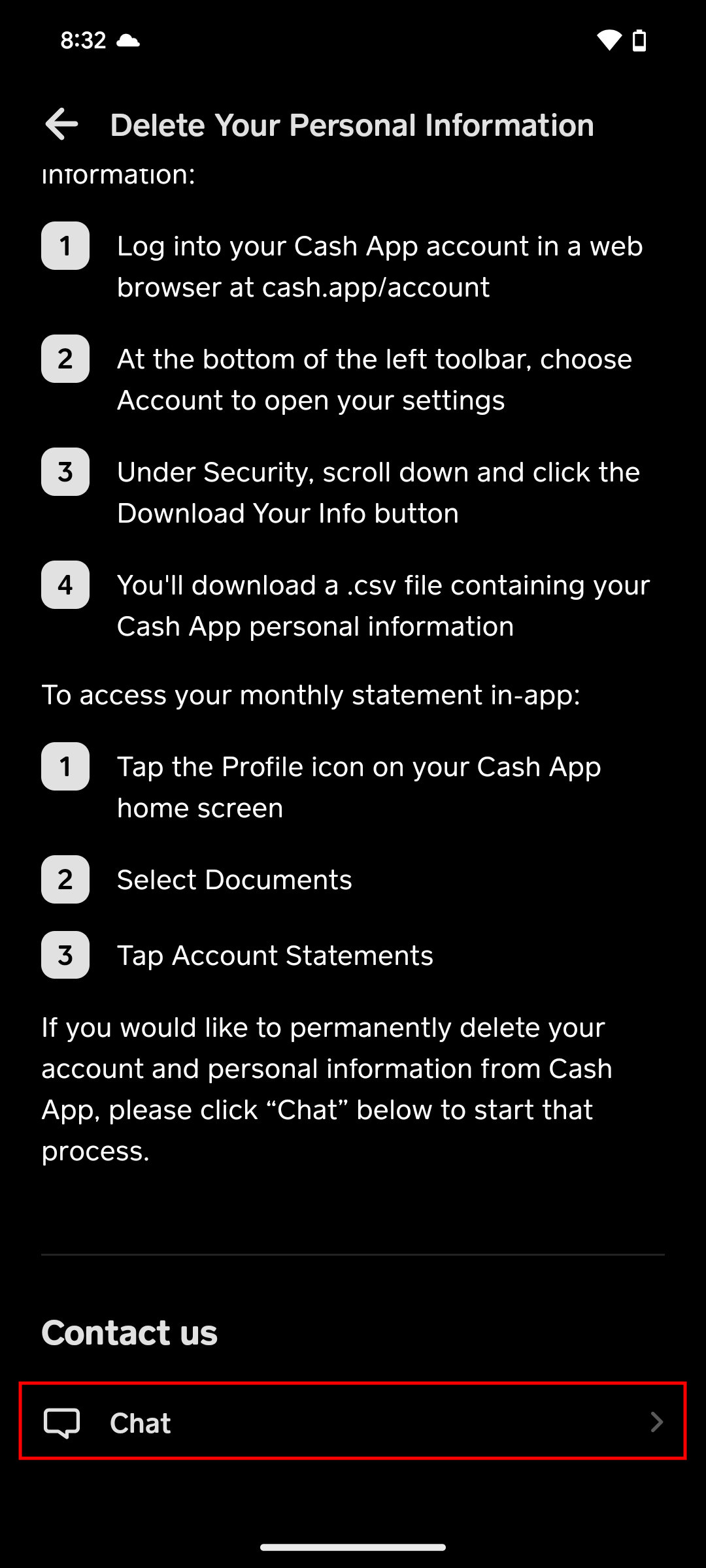 How to delete your Cash App account and history 5