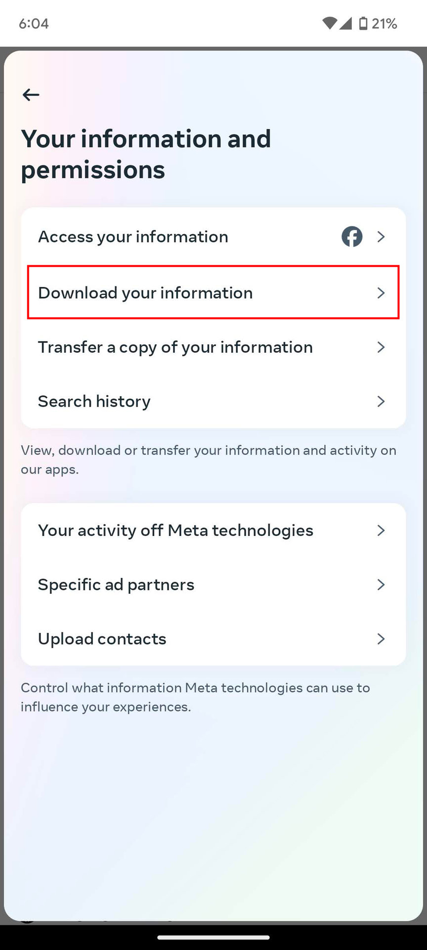 How to download your uploaded contacts from Meta on Android (4)