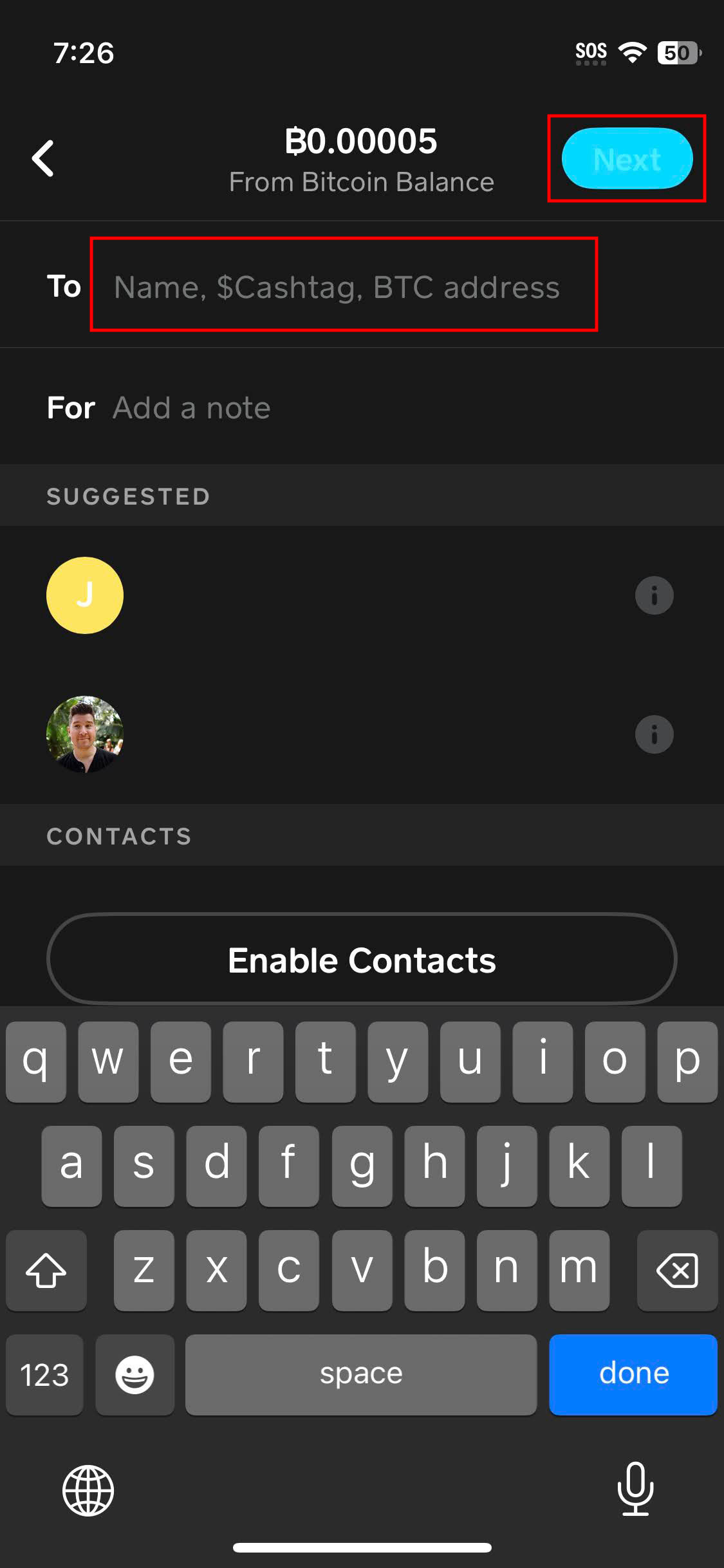How to send Bitcoin to another Cash App user (6)