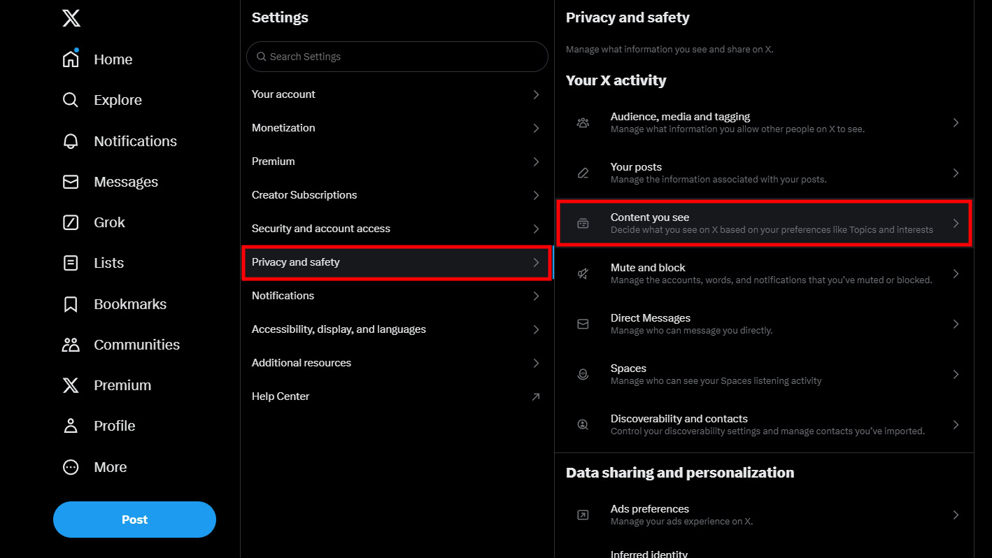 How to show sensitive content on X (3)