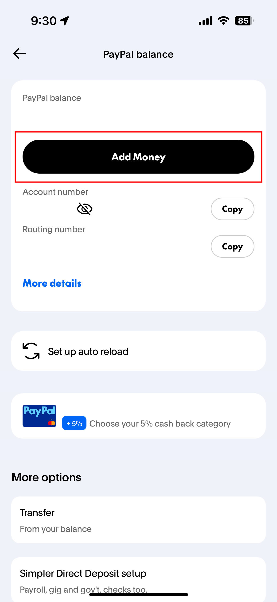 How to transfer money from Cash App to PayPal using bank account 5