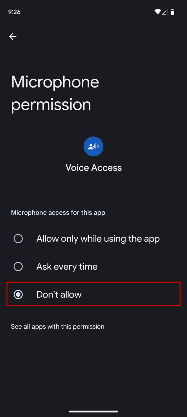 android 13 microphone settings