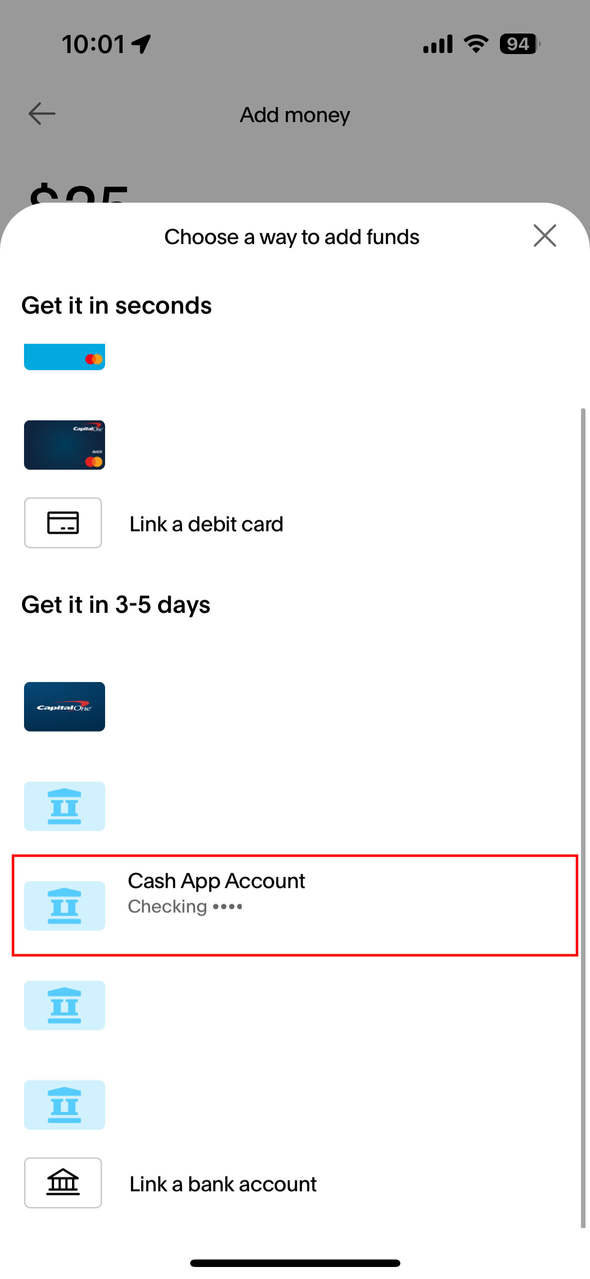 Link your Cash App bank account to PayPal and transfer money directly 9