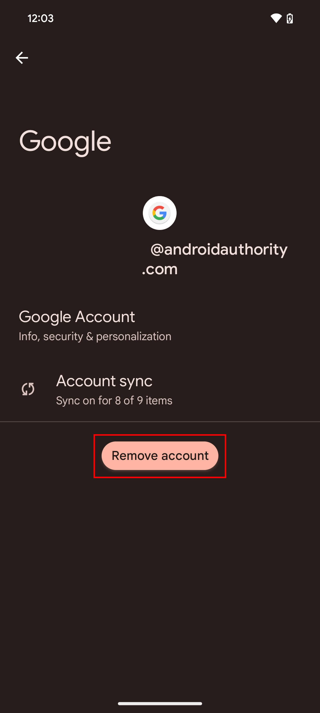 Logging out of your Google account on your Android device 3