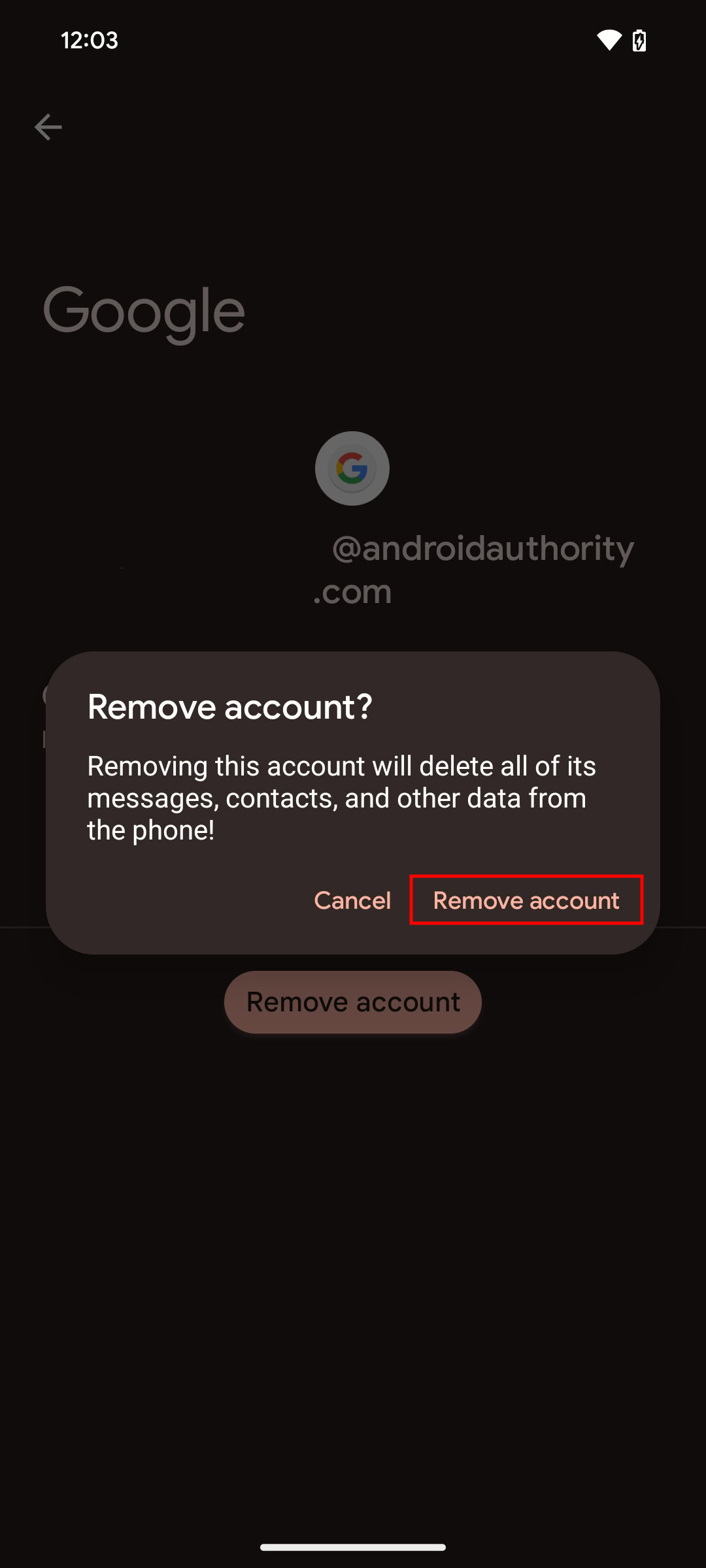 Logging out of your Google account on your Android device 4