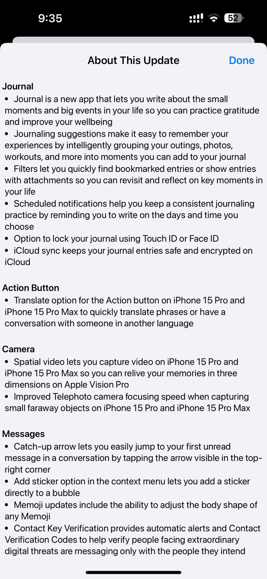 iOS 17 2 changelog 2