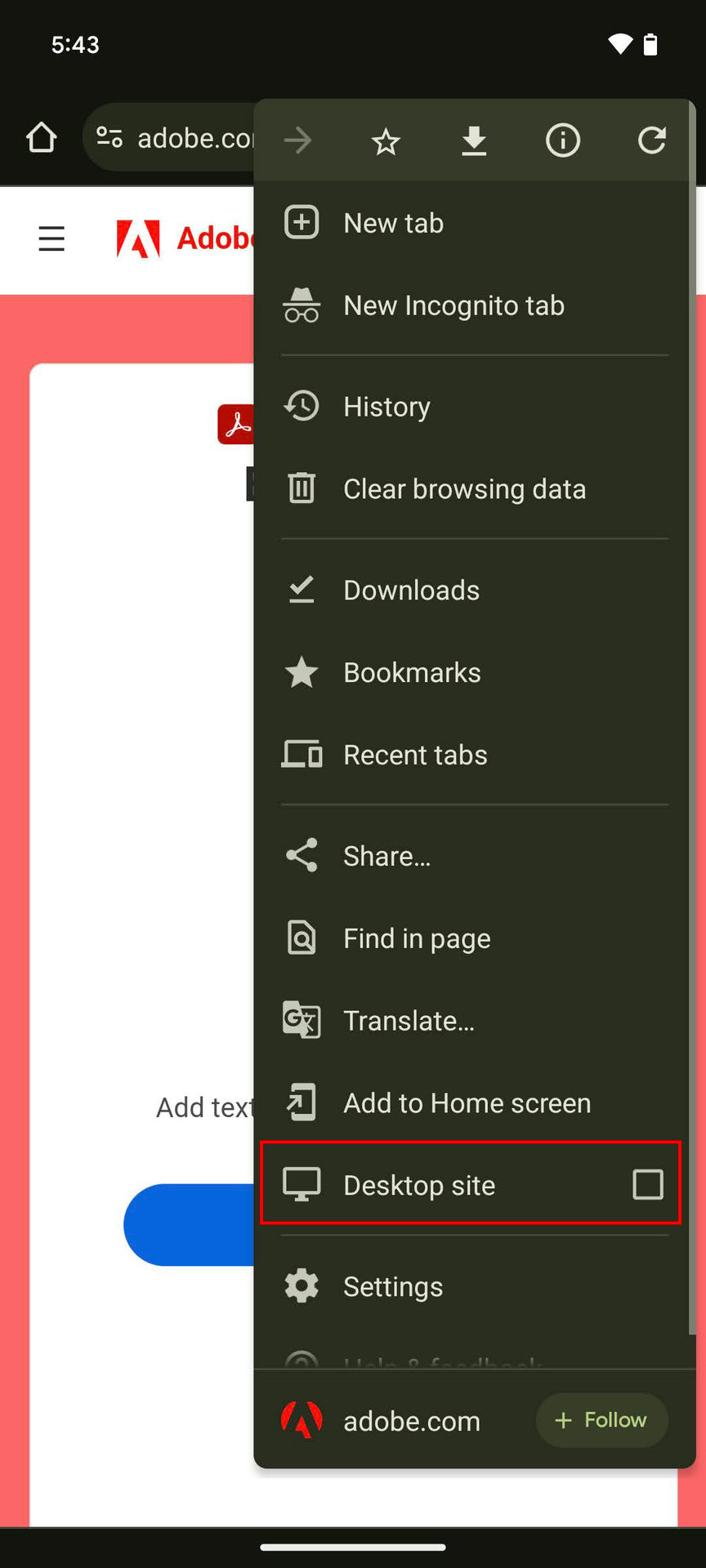 How to edit a PDF on Android from the Adobe PDF editor website (2)