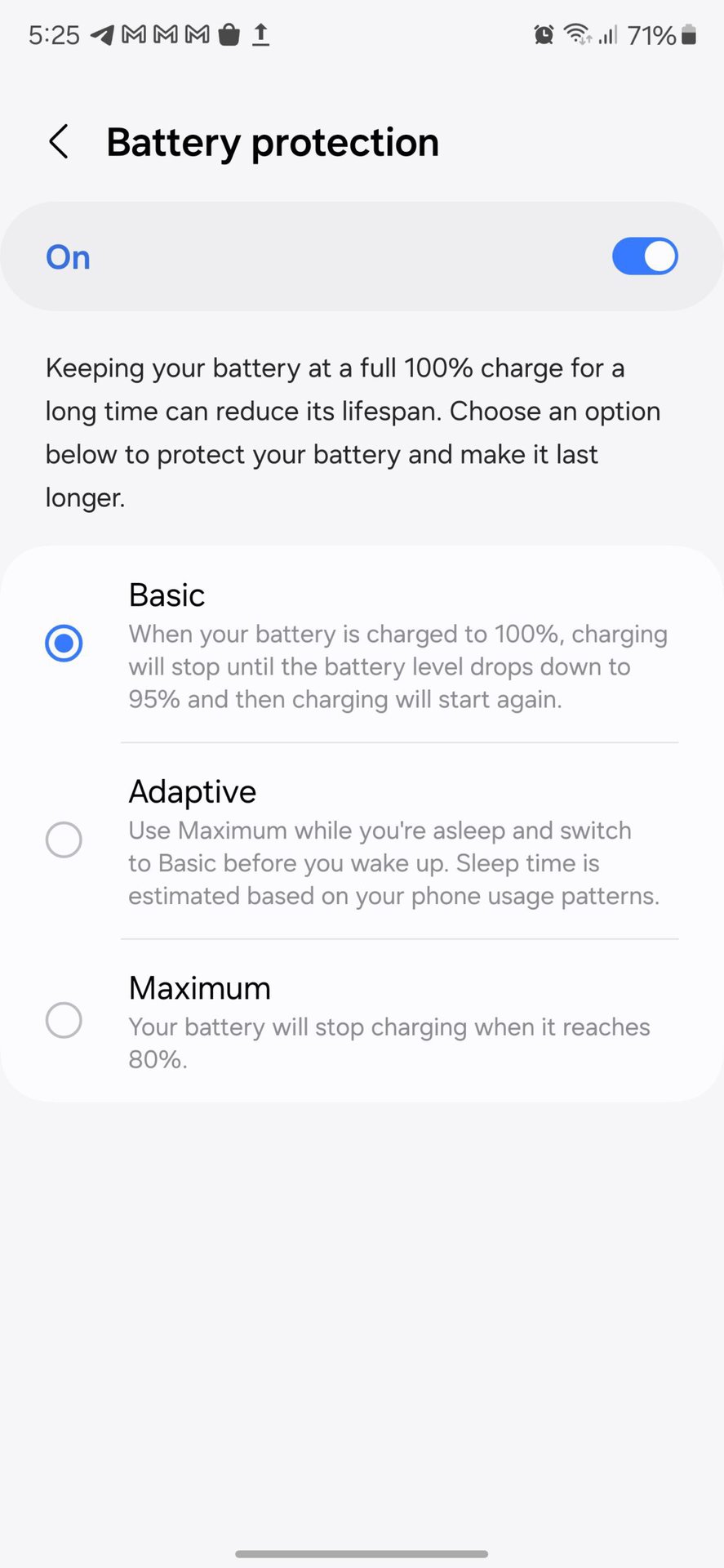 One UI 6.1 Battery protection