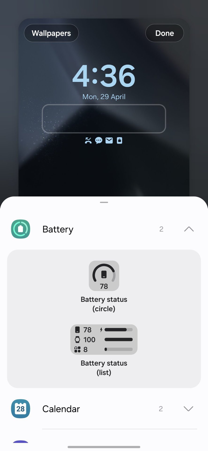 One UI 6.1 Lockscreen widgets (6)