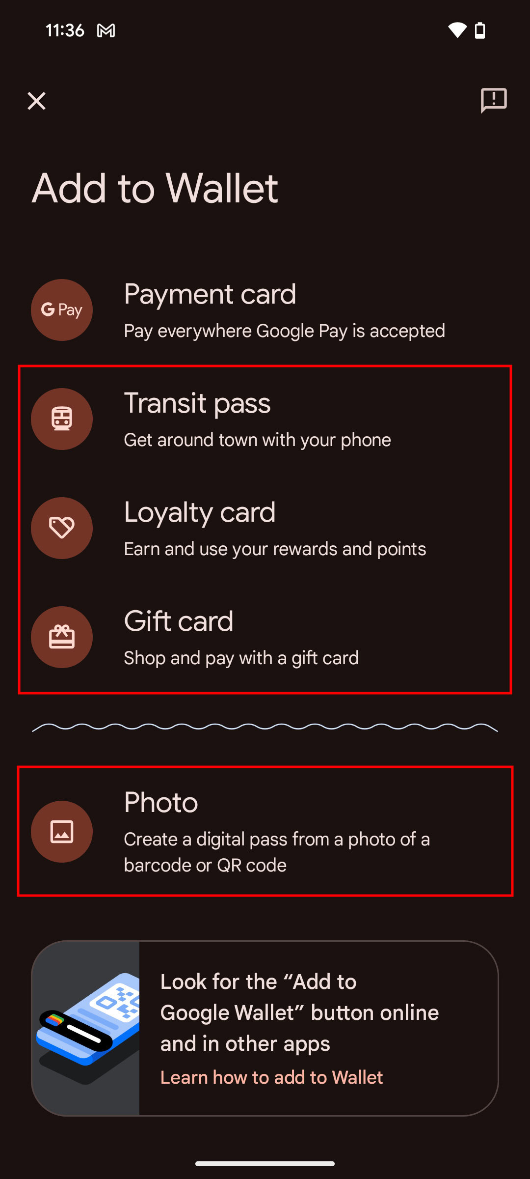 How to add loyalty, gift, or transit cards on Google Wallet 2