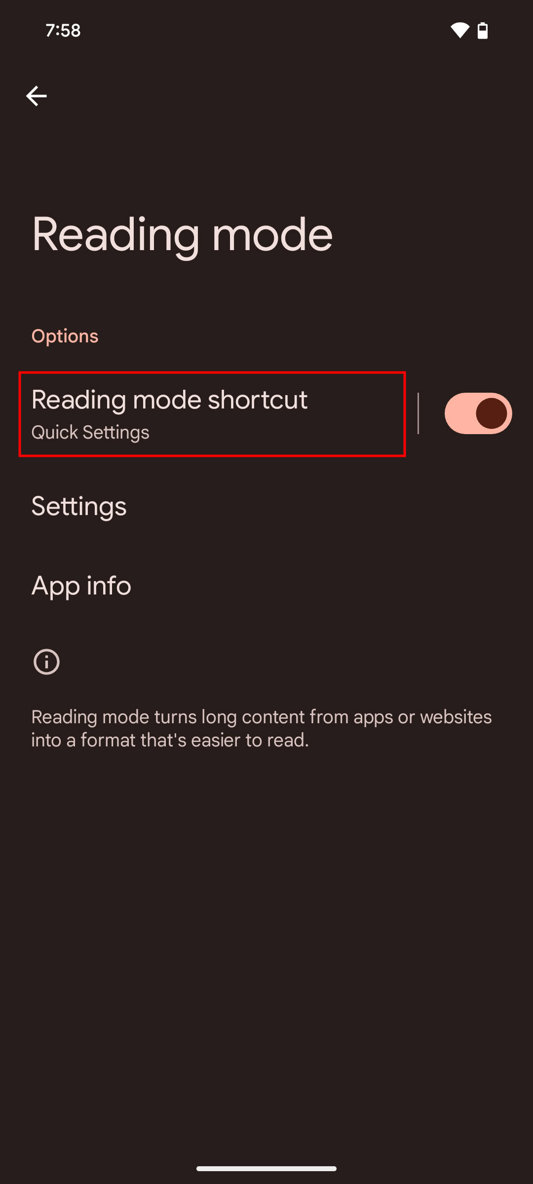 How to change the Reading mode shortcut 3