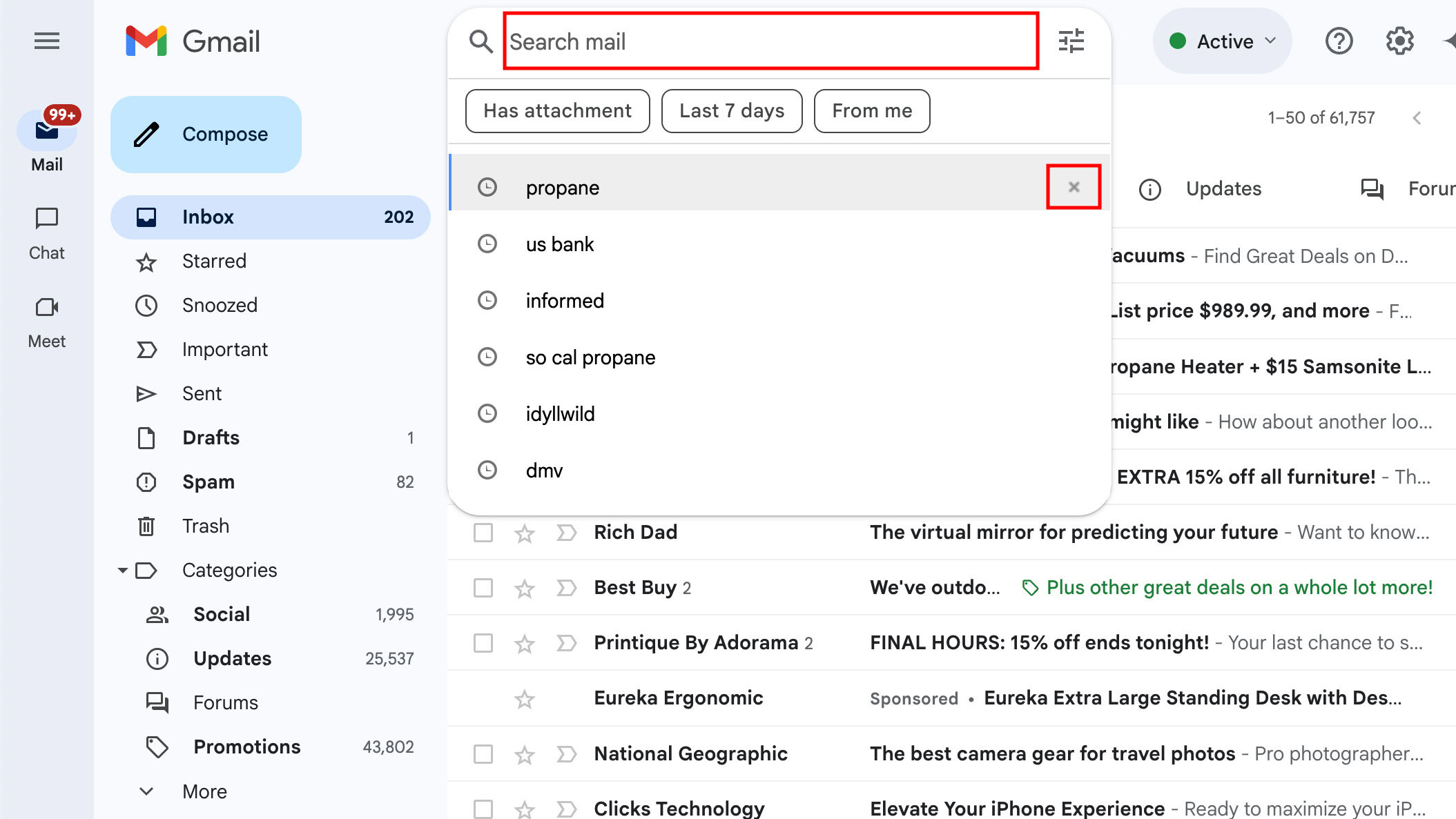 How to clear history on gmail on website