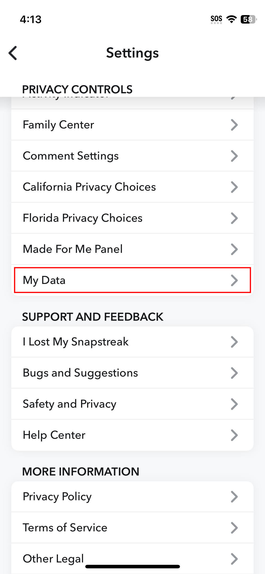 How to download your Snapchat data using the iPhone app (3)