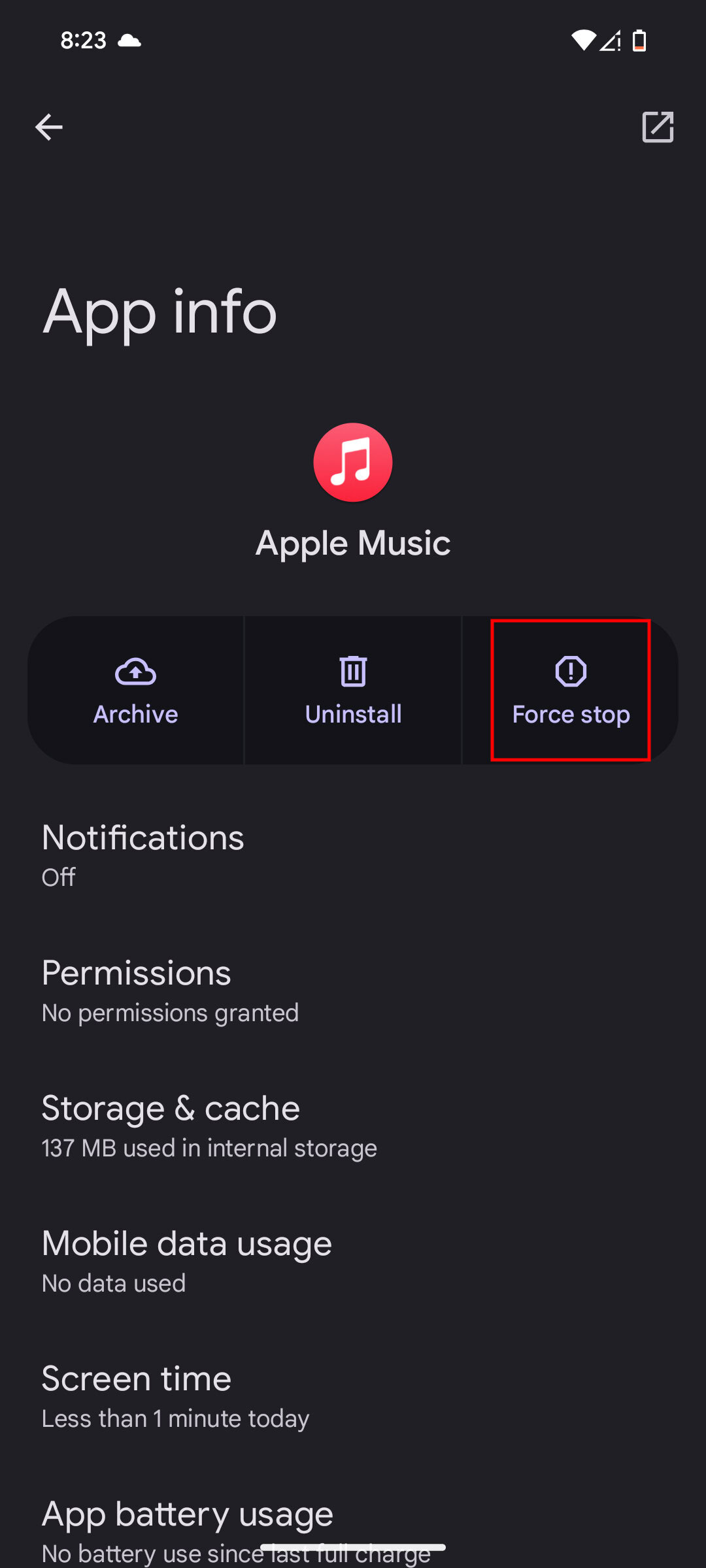 How to force close Apple Music app on Android (3)