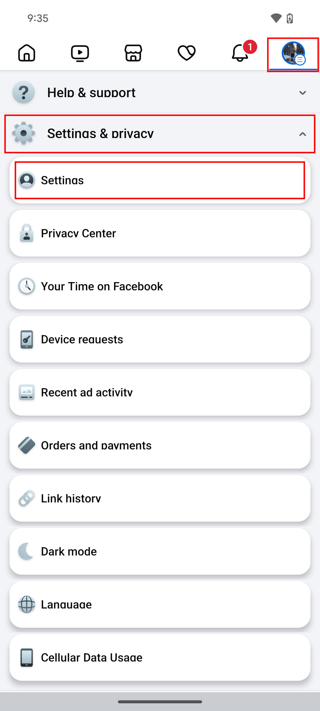 How to log out of Facebook on all devices, using the Facebok app 2