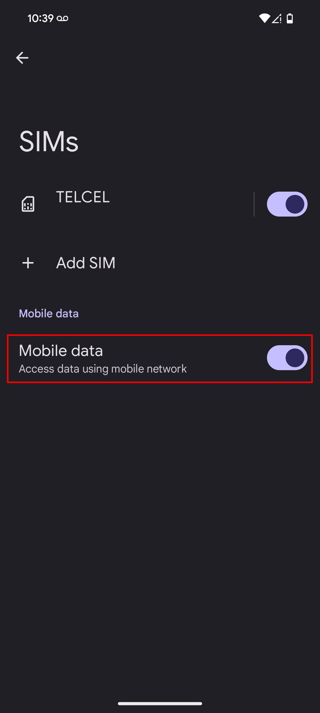 How to turn on mobile data on Android 15 (3)