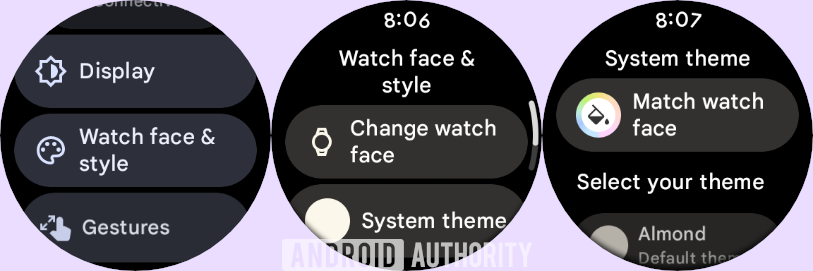 Portez le cadran et l'amplificateur de montre OS 4. paramètres de style