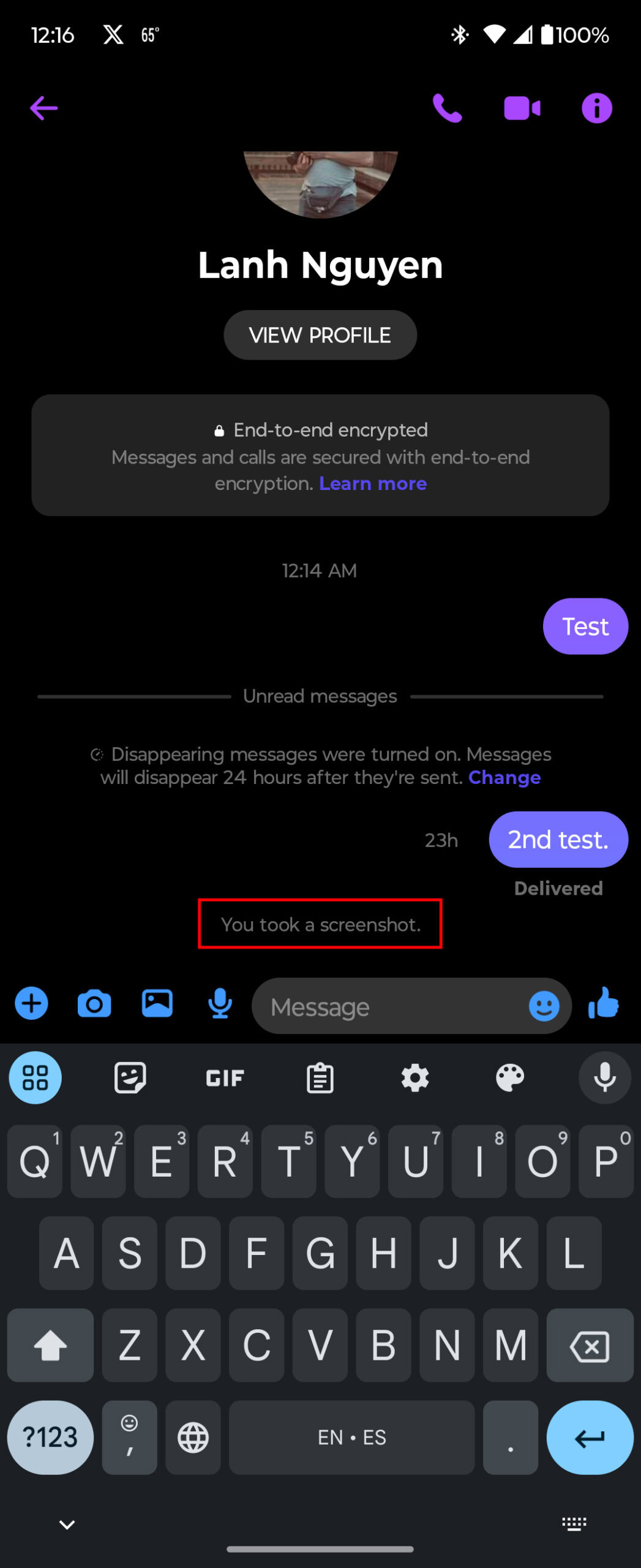 How to receive notifications for screenshots in Messenger chats (8)