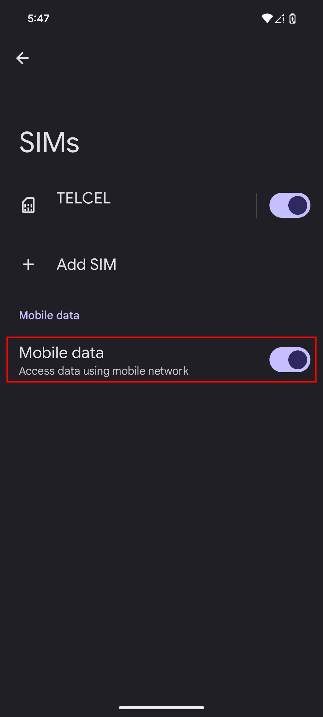 How to turn on mobile data on Android 15 (3)