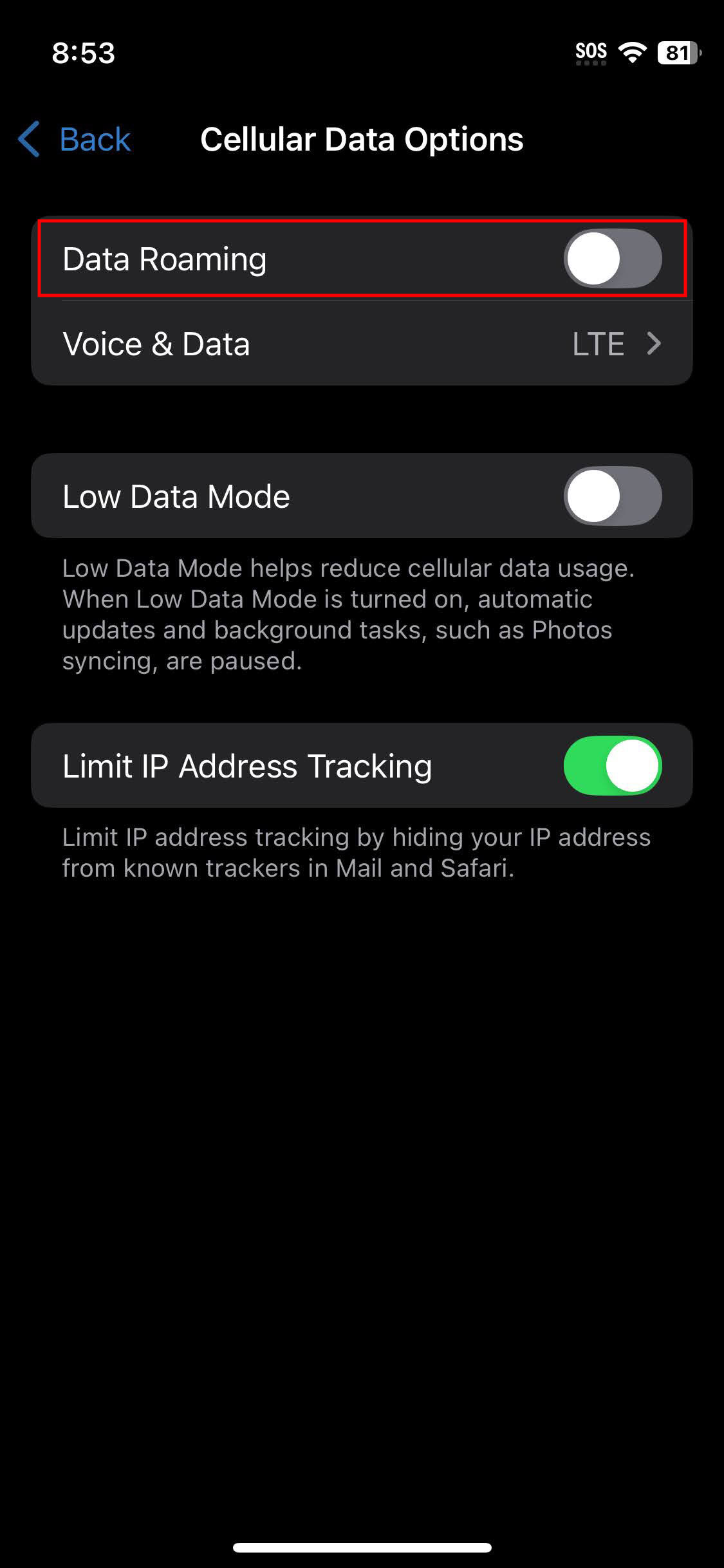 How to turn on mobile data on iOS 18 (3)