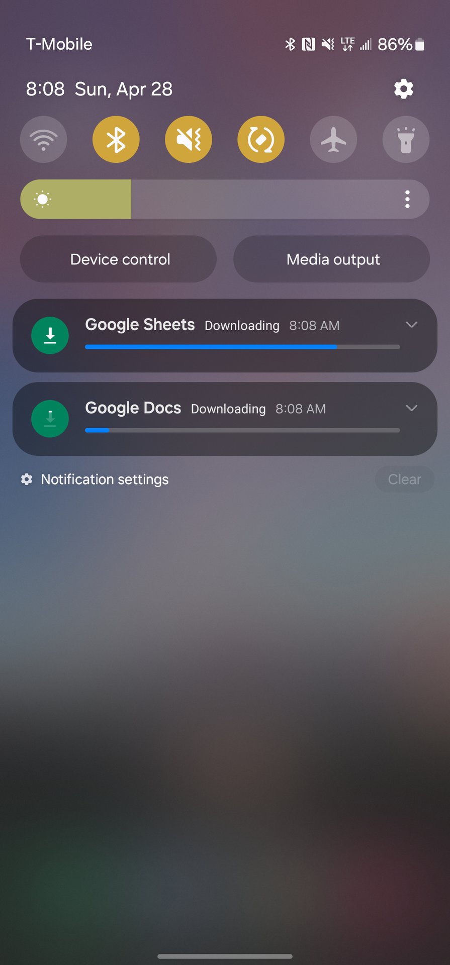 Two apps are downloaded at the same time