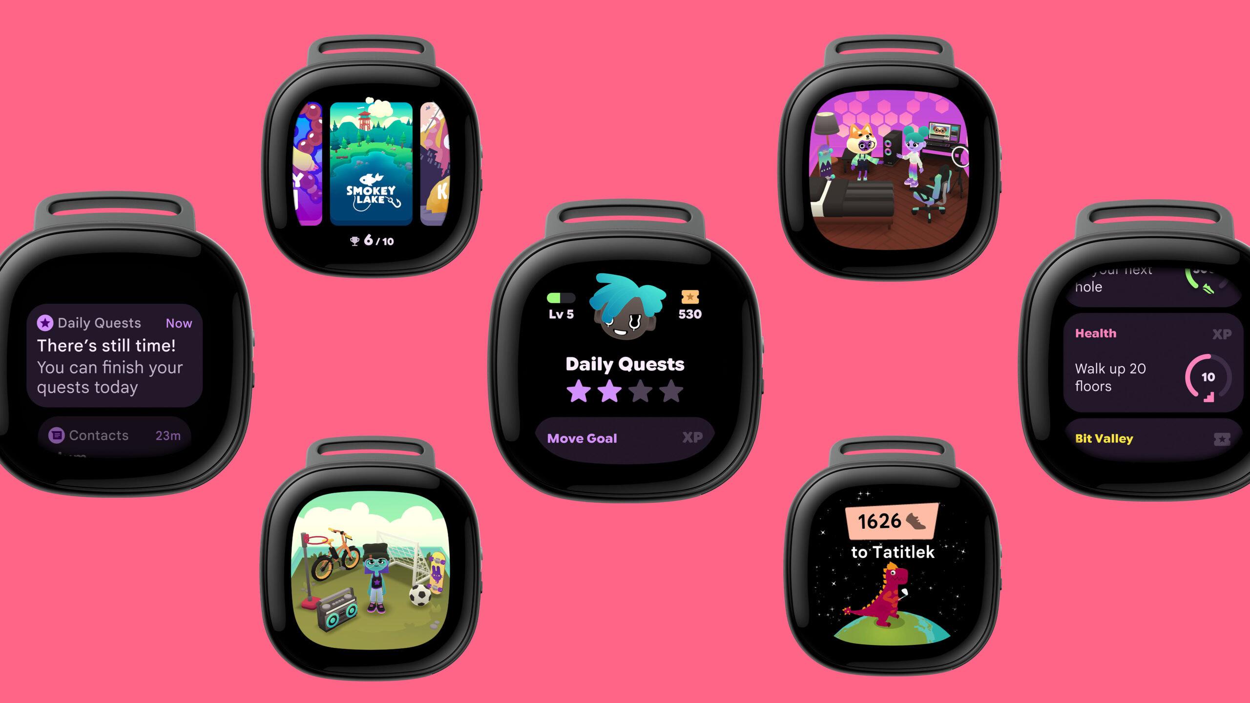 The Fitbit Ace LTE motivates users with arcade games, virtual friends called eejies, and other animated goal markers.