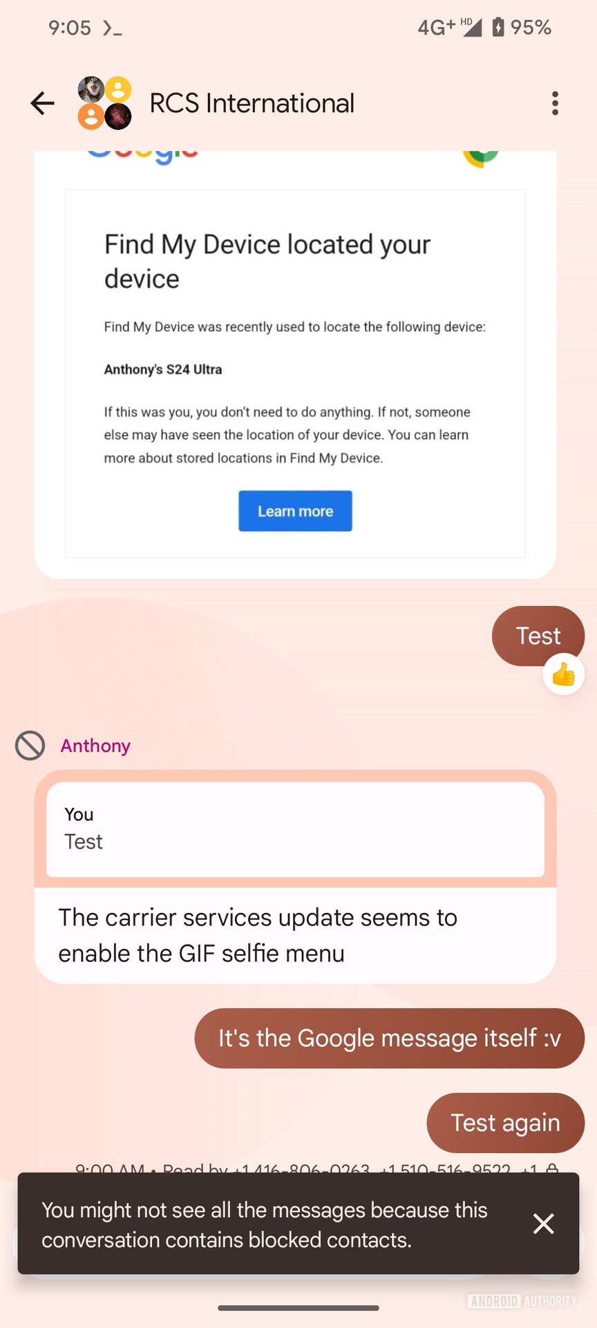 Google Messages Blocked Contact group messages 1
