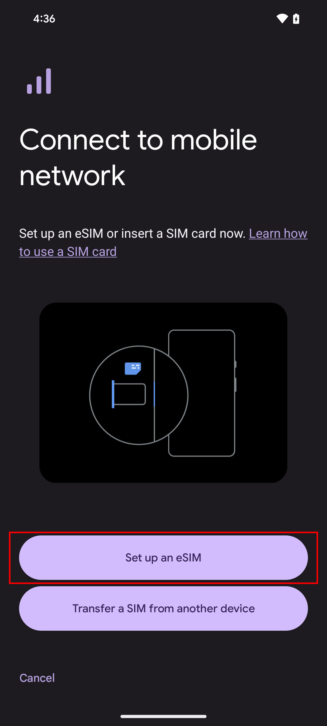 How to activate an eSIM on the Pixel 8a (3)