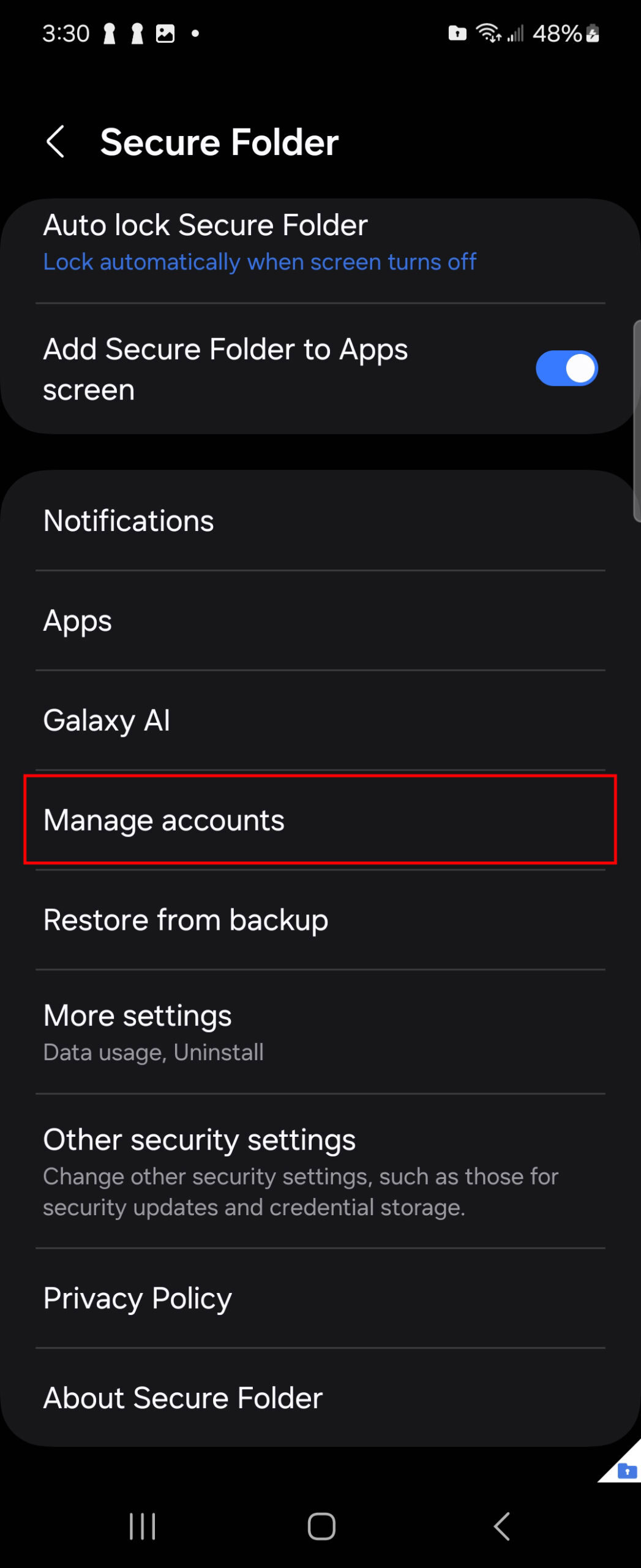 How to back up Samsung Secure Folder to your Samsung account 4