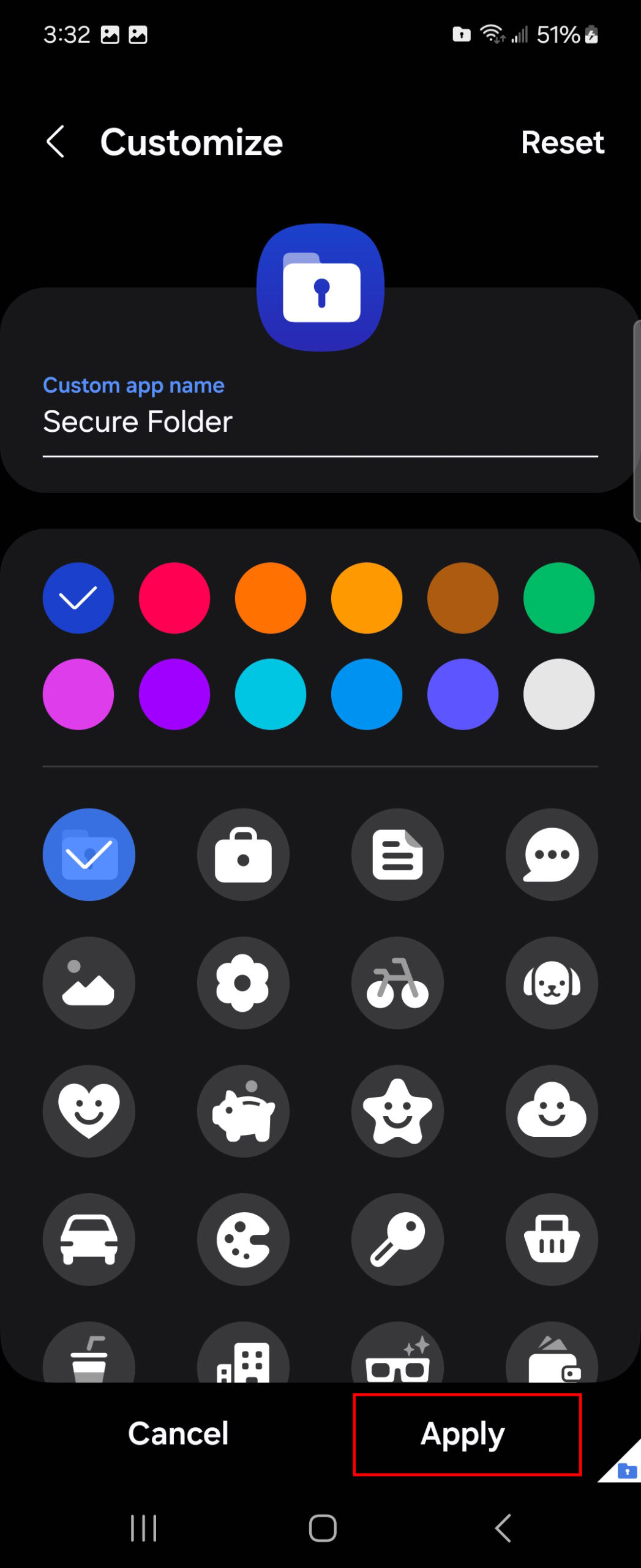 How to customize the Secure Folder icon 4