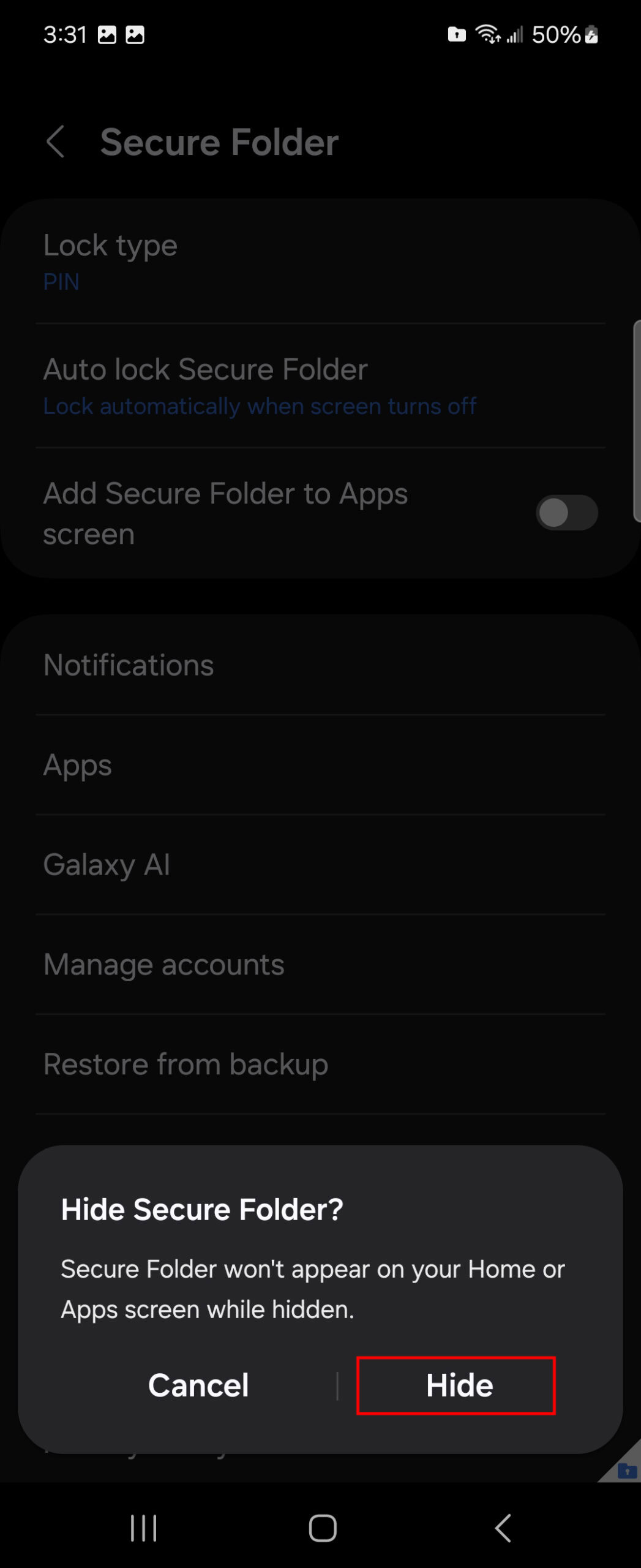 How to hide the Samsung Secure Folder App 5