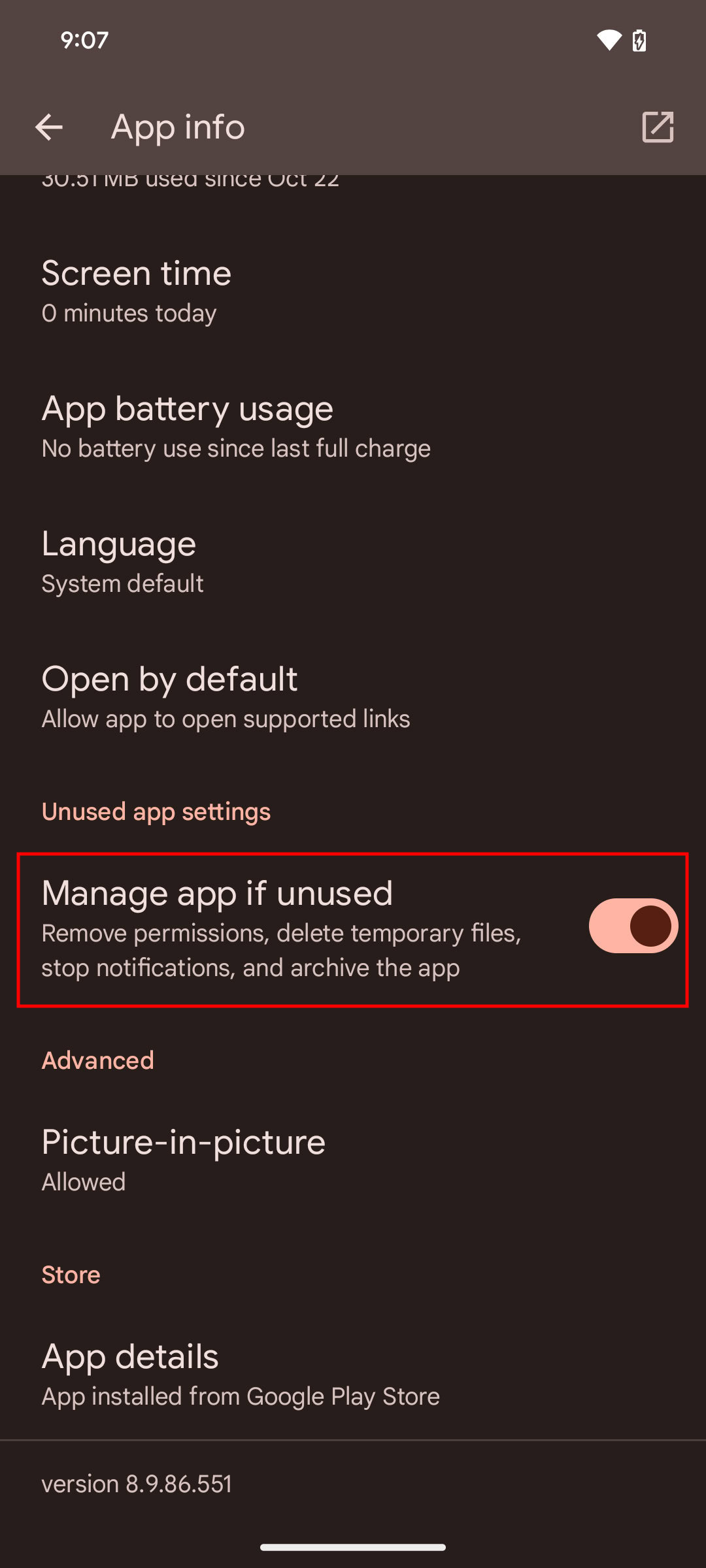 How to pause app activity if unused on Android 15 3