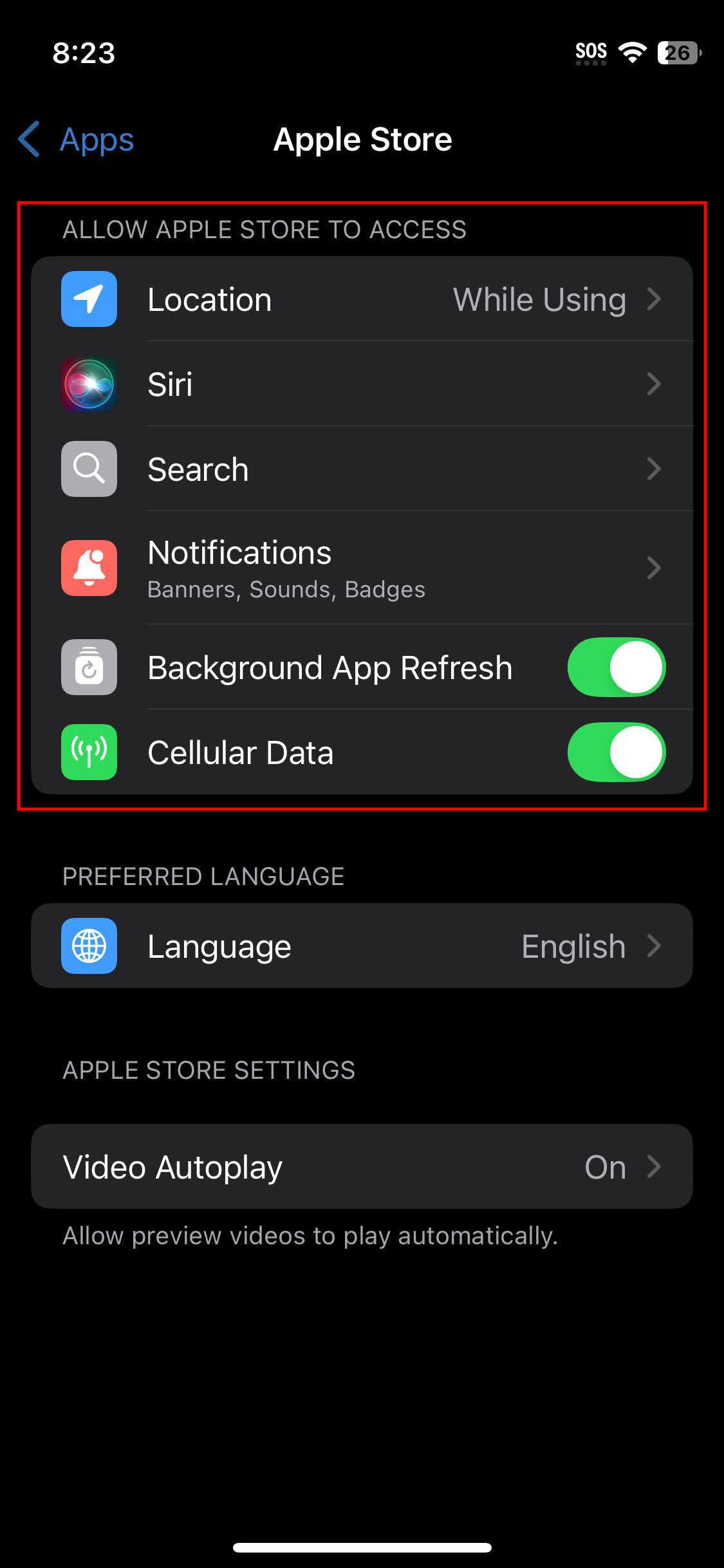 How to remove app permissions on iPhone 3