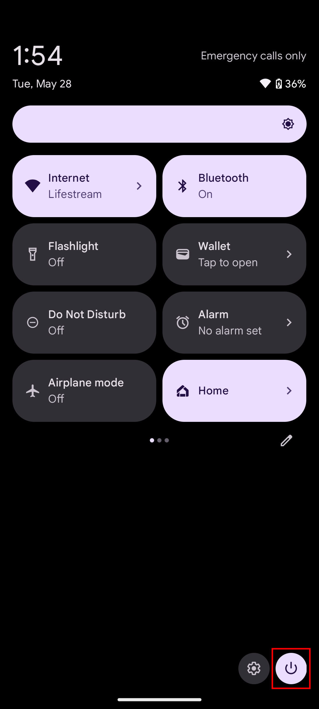 How to turn off Pixel 8a from the notification area (2)