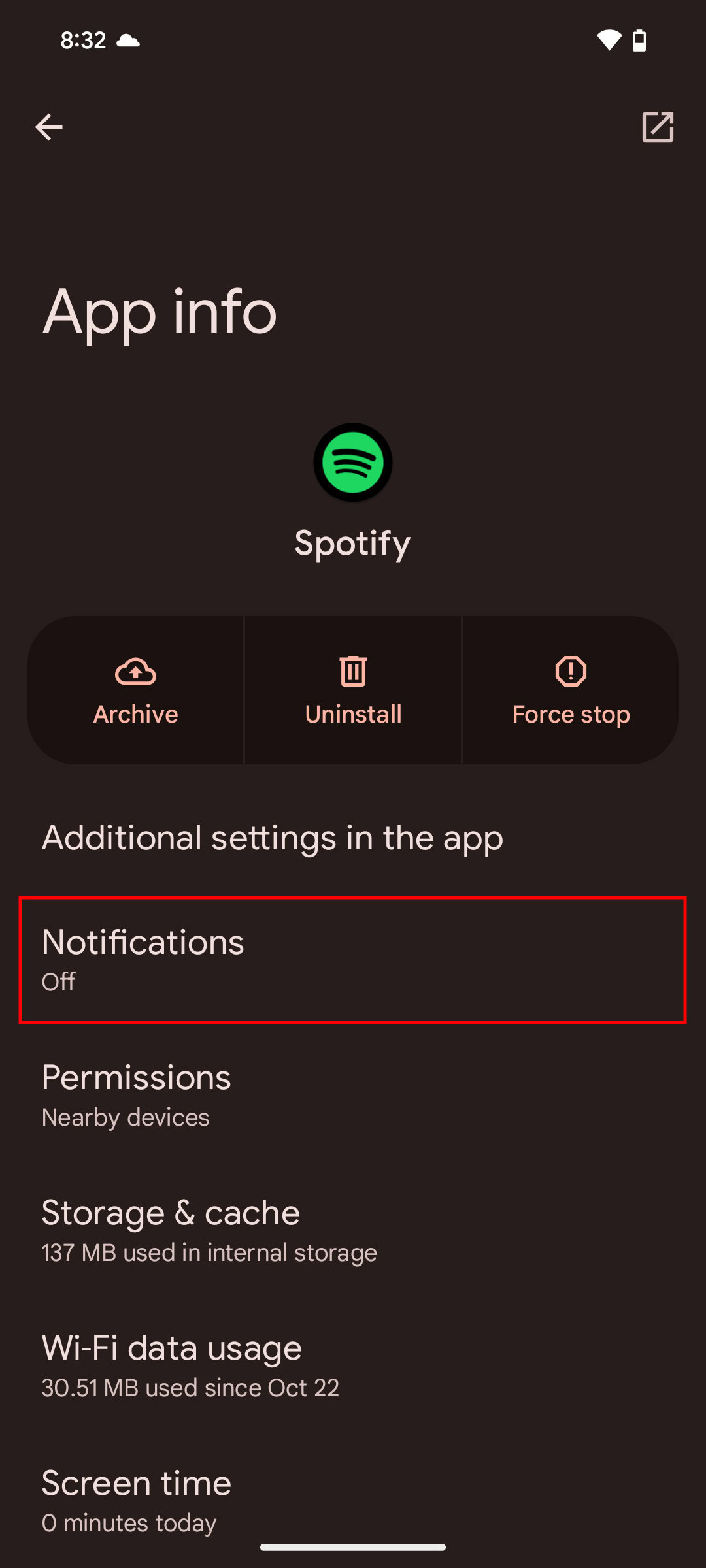 How to turn off app notifications on Android 15 3