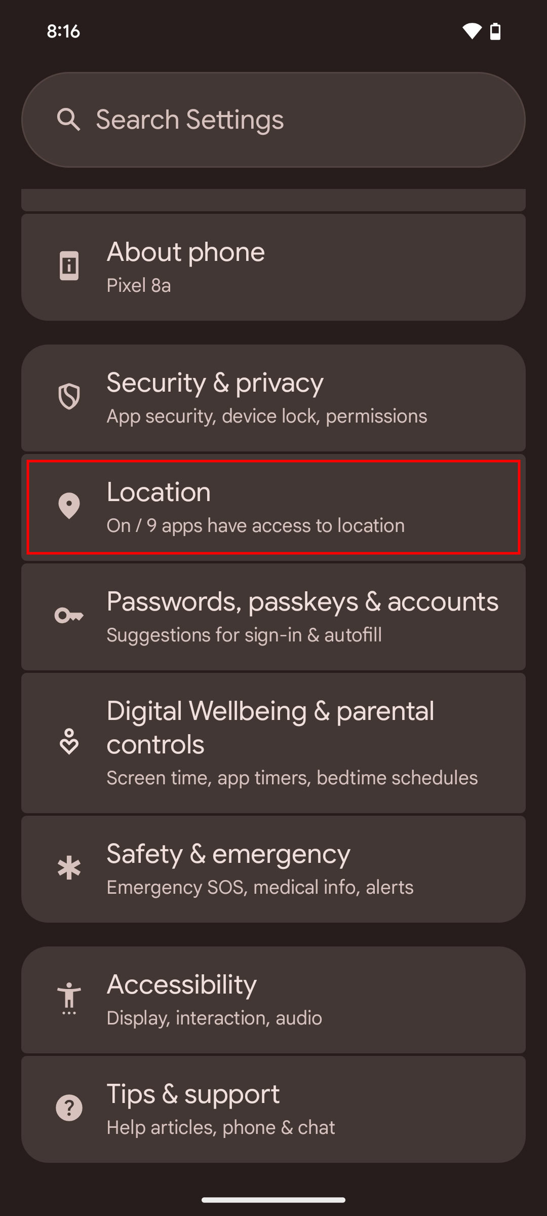 How to turn off location on Android 15 1