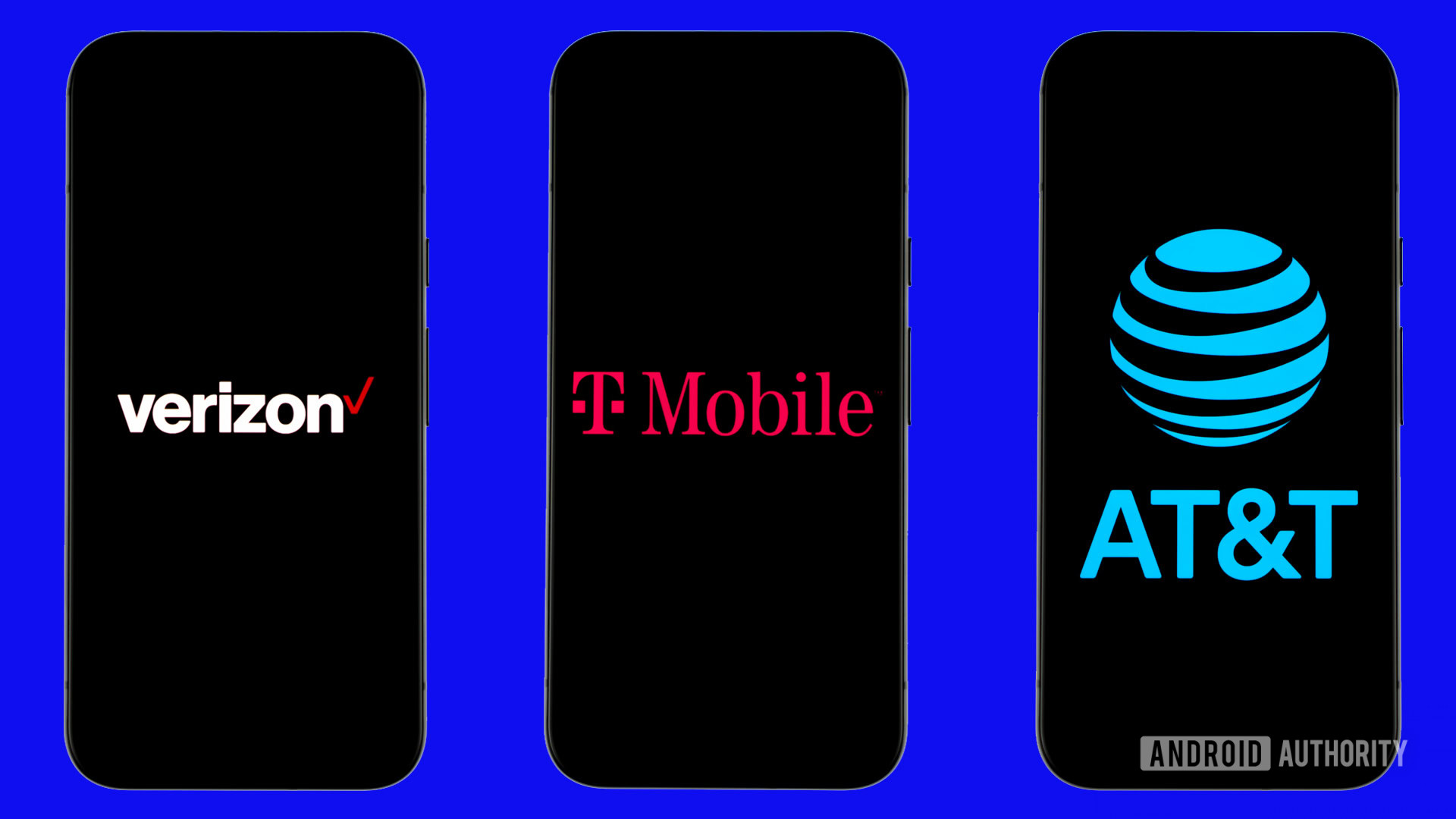 Stock photo of major US carriers Verizon Wireless, AT&amp;T, and T Mobile (1)