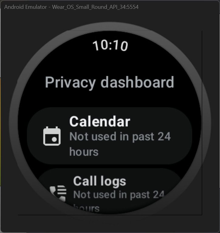 Wear OS 5 privacy dashboard