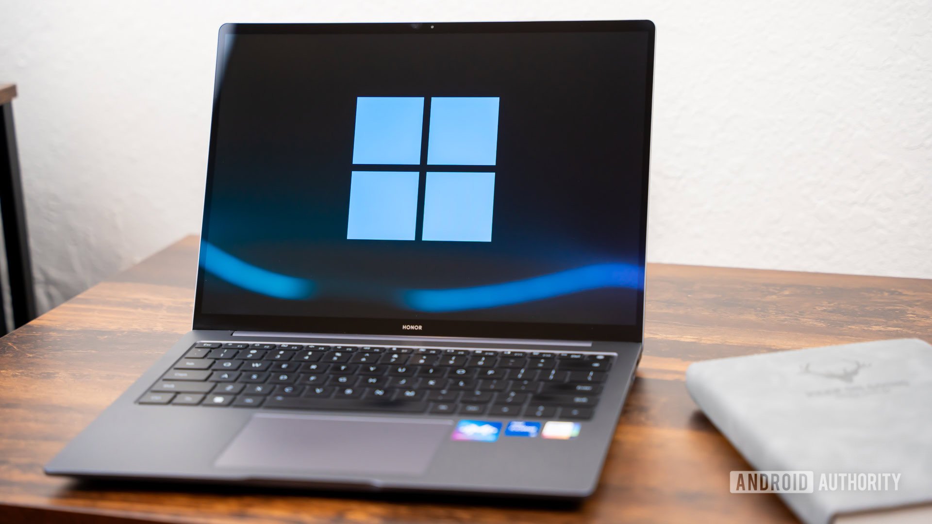 Windows logo on laptop stock photo (16)