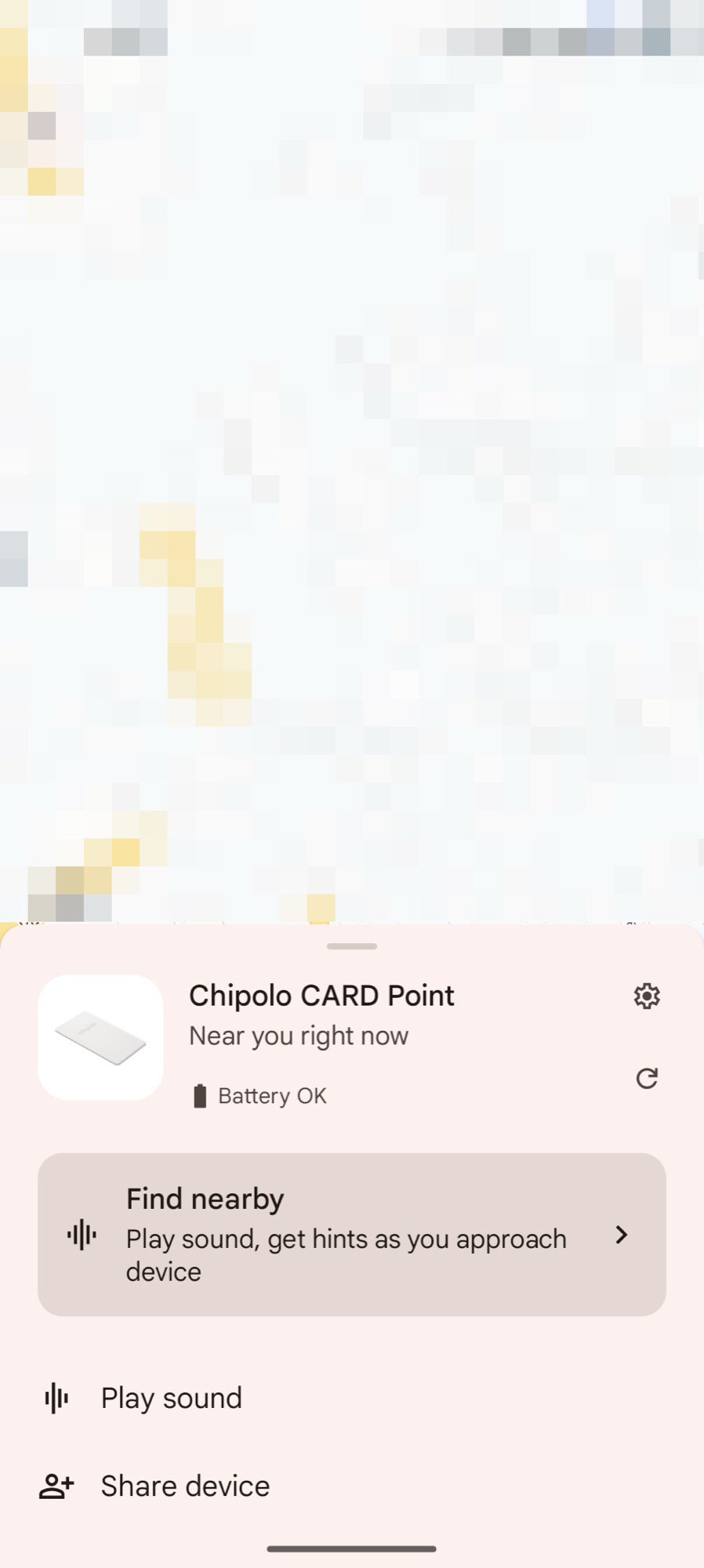 google find my device app screenshot chipolo trackers card point features