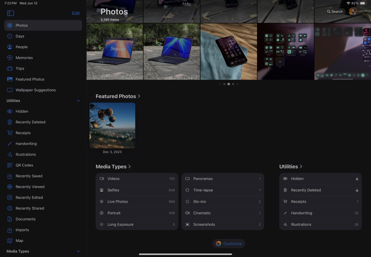 iPadOS 18 redesigned Photos app