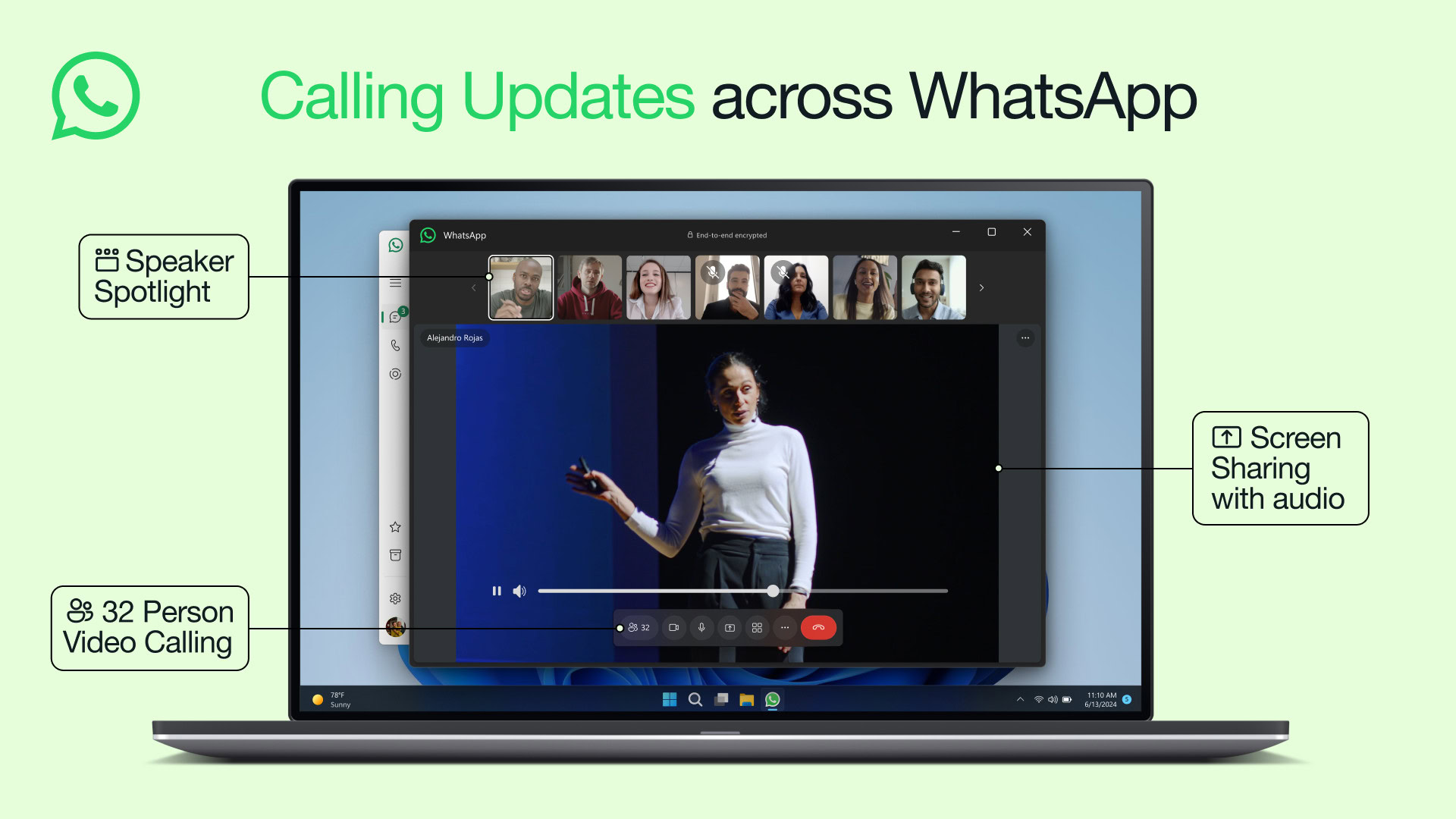 WhatsApp video calling update announcement