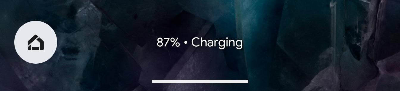 Android lock screen charging normally