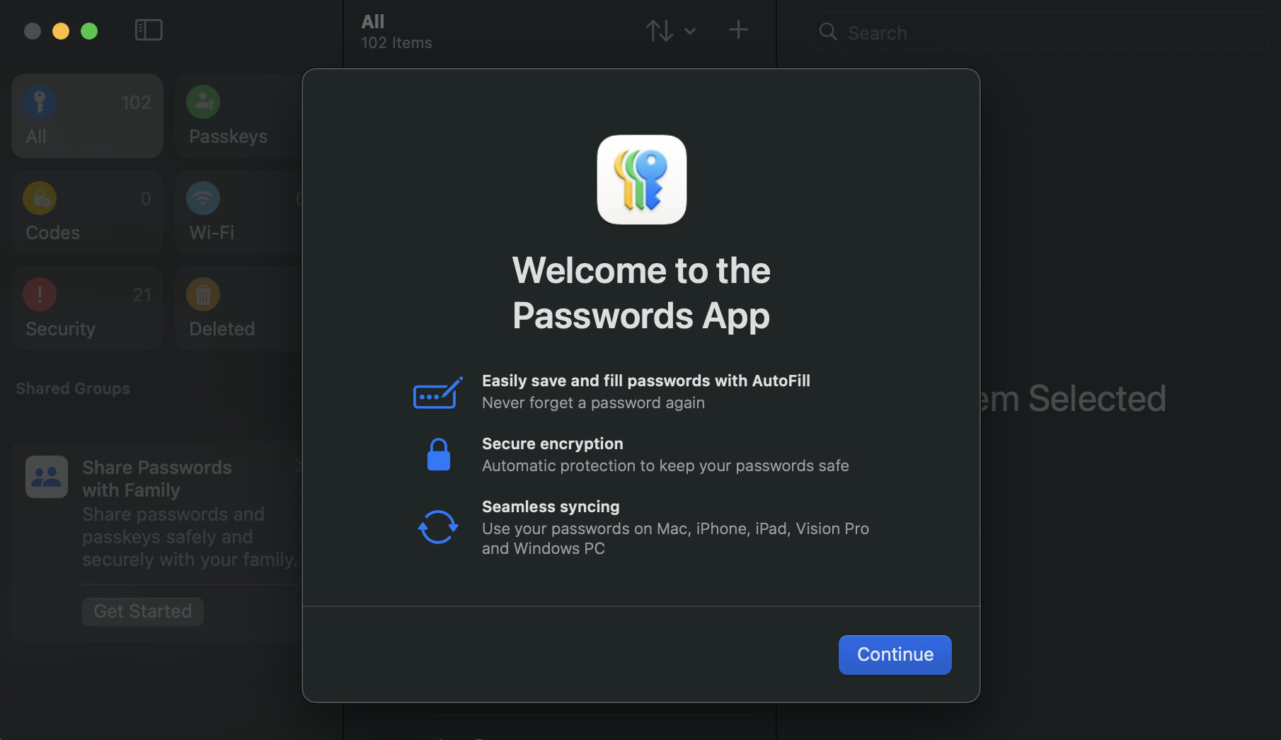 Apple Passwords Onboarding