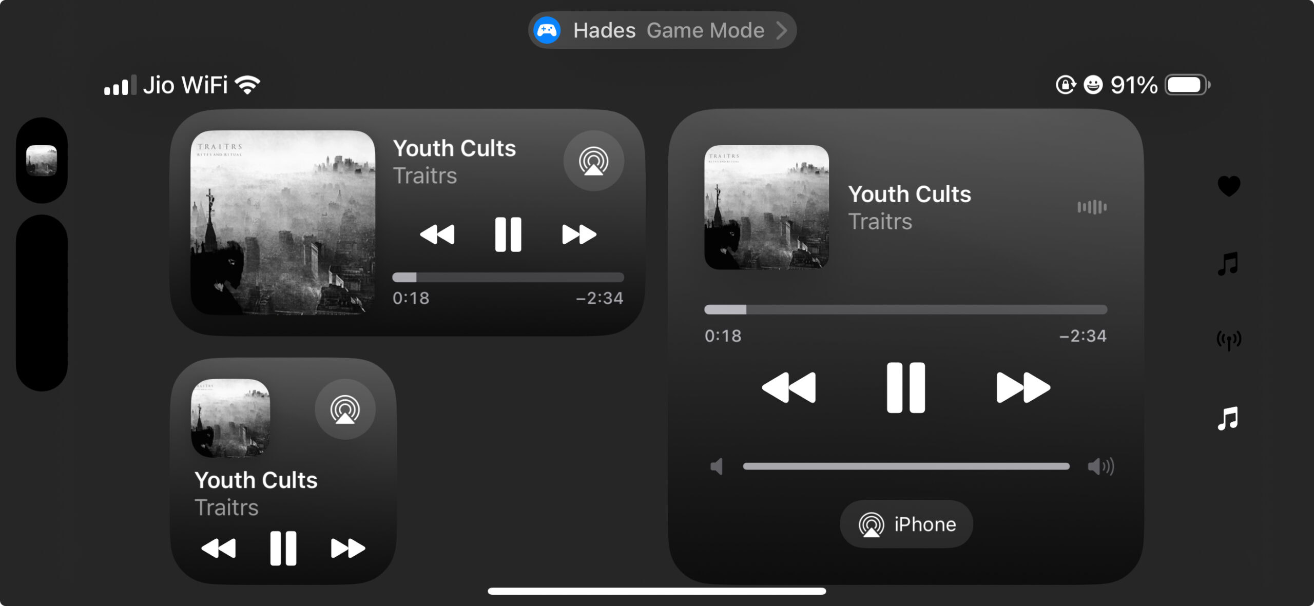 Control Center iOS 18 with multiple widgets and multiple sizes