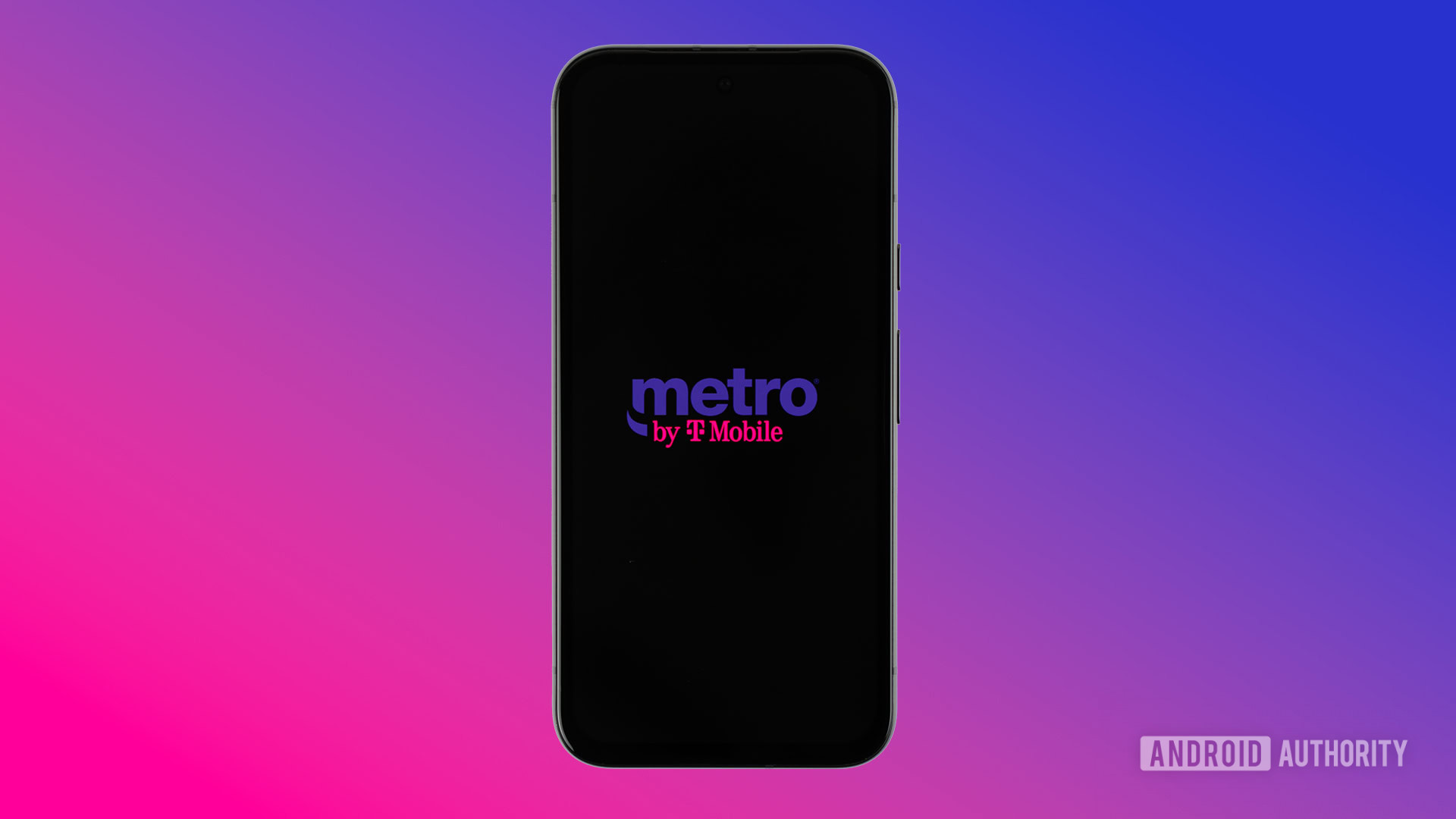 Metro by T Mobile logo on smartphone with colored background stock photo