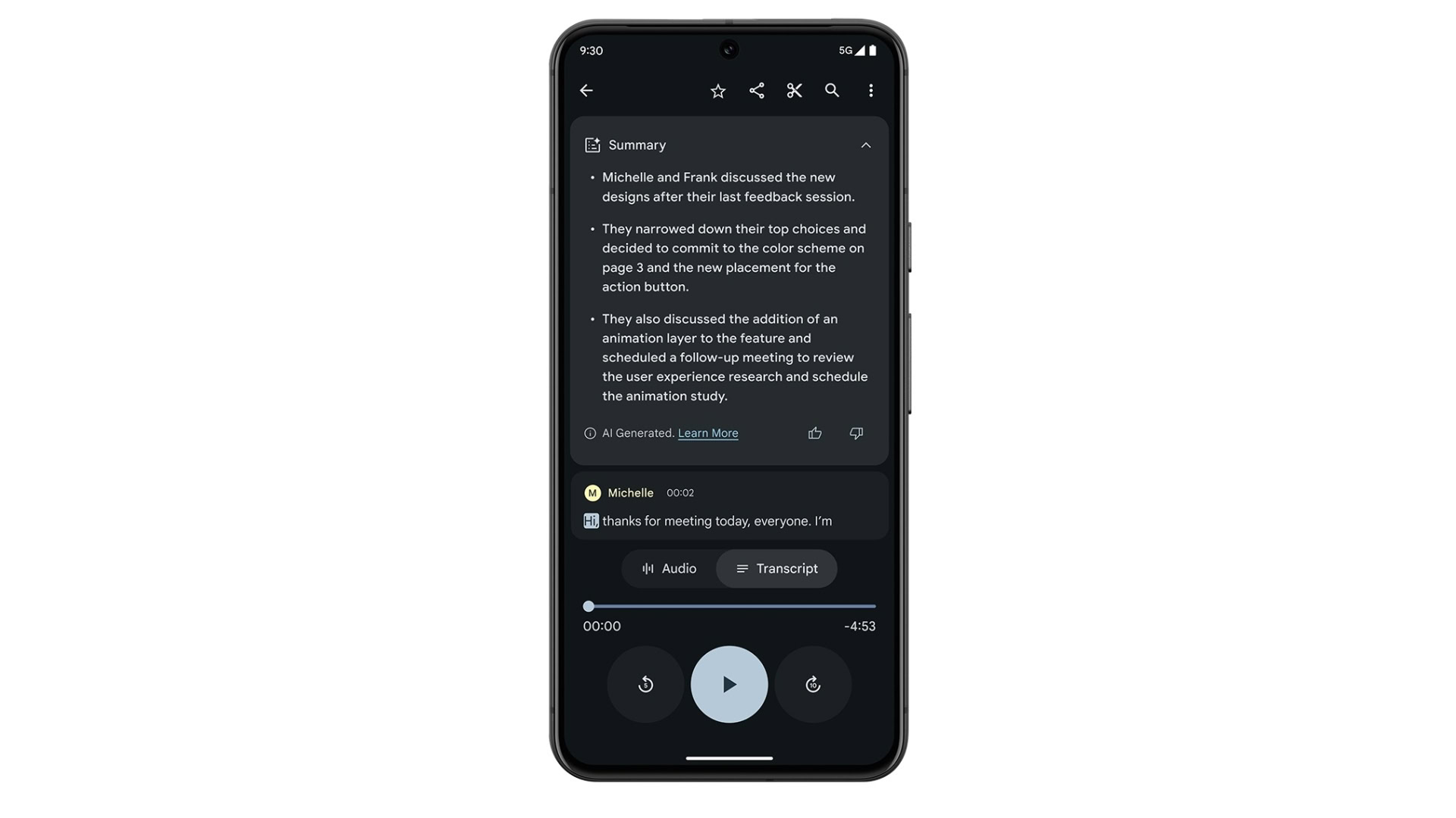 Pixel Feature Drop May 2024 Recorder app updates 1